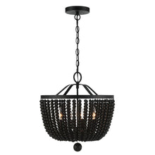 Load image into Gallery viewer, Rylee 4 Light Matte Black Chandelier