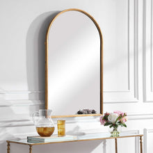 Load image into Gallery viewer, Arched Gold Mirror