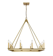 Load image into Gallery viewer, Barclay Old Brass Chandelier 34”