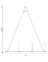 Load image into Gallery viewer, Barclay Old Brass Chandelier 34”