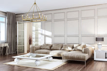 Load image into Gallery viewer, Barclay Old Brass Chandelier 34”