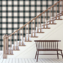 Load image into Gallery viewer, Plaid: Black & Ivory Tempaper