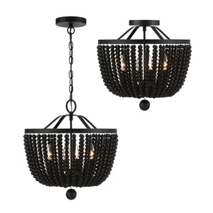 Rylee 4 Light Matte Black Chandelier