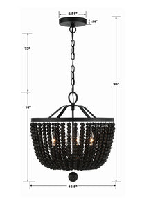 Rylee 4 Light Matte Black Chandelier