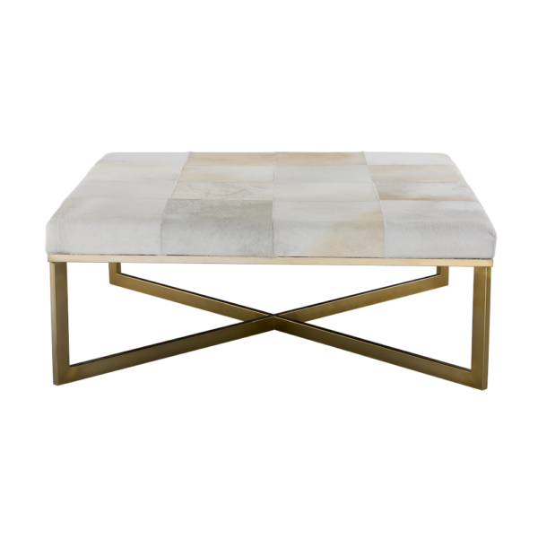 Scottsdale Ottoman 42x42 Hair on Hide Leather