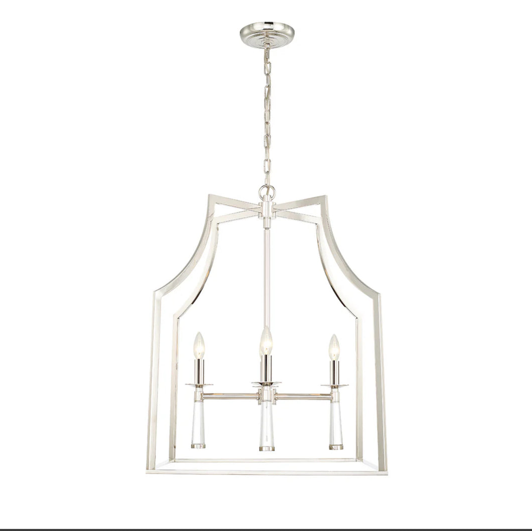 BAXTER 4 LT POLISHED NICKEL LANTERN