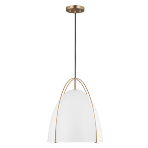 Norman Large 1 Light Pendant - Steel Matte White