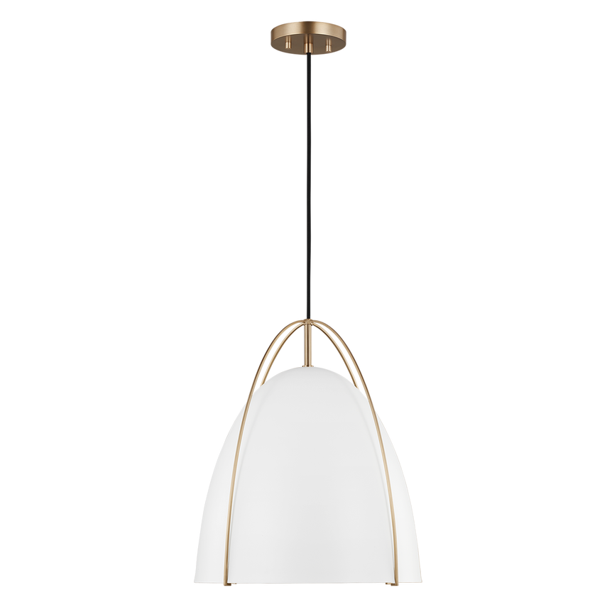 Norman Large 1 Light Pendant - Steel Matte White