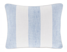 Load image into Gallery viewer, Awning Stripe Soft French Blue Indoor/Outdoor Lumbar Pillow 16&quot;
