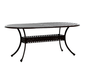 DOUBLE LATTICE OVAL TABLE 84X42