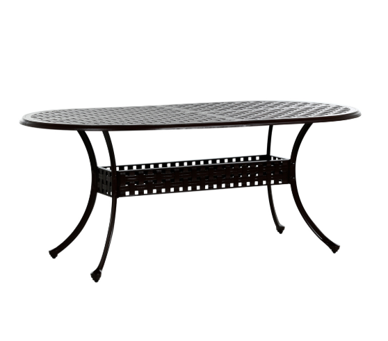 DOUBLE LATTICE OVAL TABLE 84X42