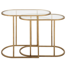 Load image into Gallery viewer, Gold Oval Nesting Tables
