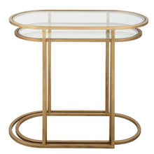 Load image into Gallery viewer, Gold Oval Nesting Tables
