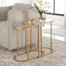 Load image into Gallery viewer, Gold Oval Nesting Tables
