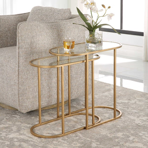 Gold Oval Nesting Tables