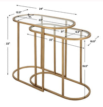 Load image into Gallery viewer, Gold Oval Nesting Tables
