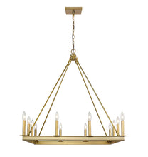 Load image into Gallery viewer, Barclay Old Brass Chandelier 34”
