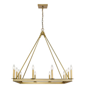 Barclay Old Brass Chandelier 34”