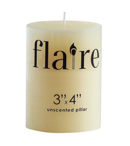 3" x 4" Unscented Pillar Candle