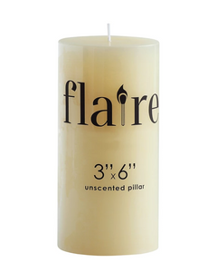 3" x 6" Unscented Pillar Candle