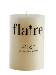 4" x 6" Unscented Pillar Candle