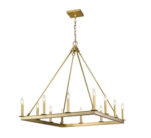 Barclay Old Brass Chandelier 34”