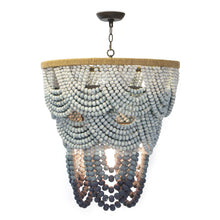 Load image into Gallery viewer, Ombre Wood Bead Chandelier, Blue
