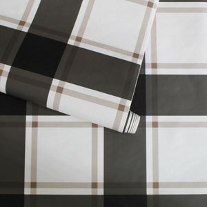 Plaid: Black & Ivory Tempaper