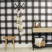 Load image into Gallery viewer, Plaid: Black &amp; Ivory Tempaper
