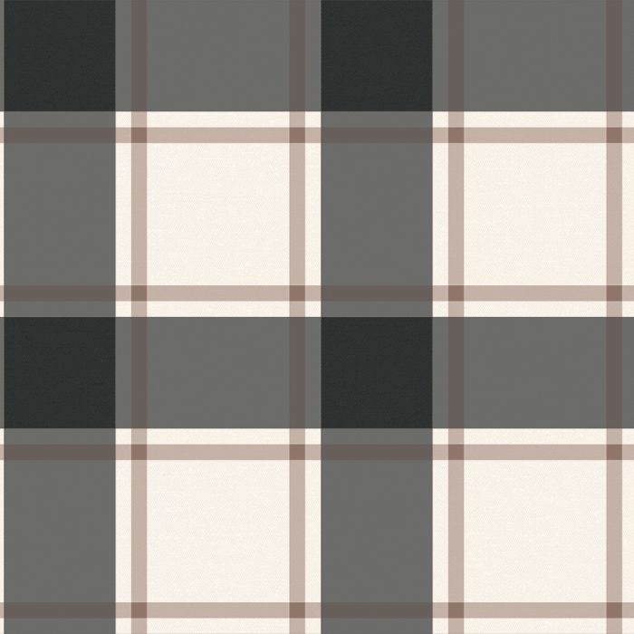 Plaid: Black & Ivory Tempaper